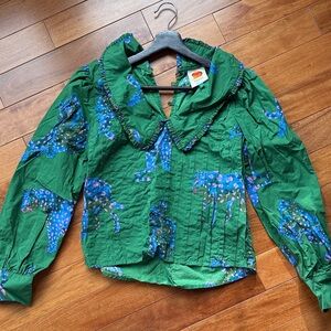 FARM Rio Emerald and Sapphire Blouse